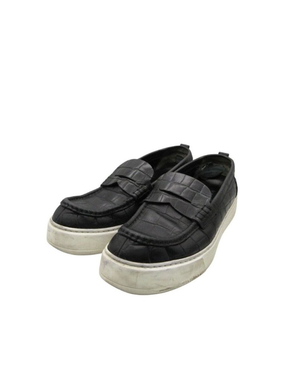 Louis Vuitton Slip-on Croco Embossed Leather Sneakers Loafers Moccasin Shoes